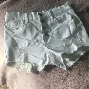 High rise white shorts!